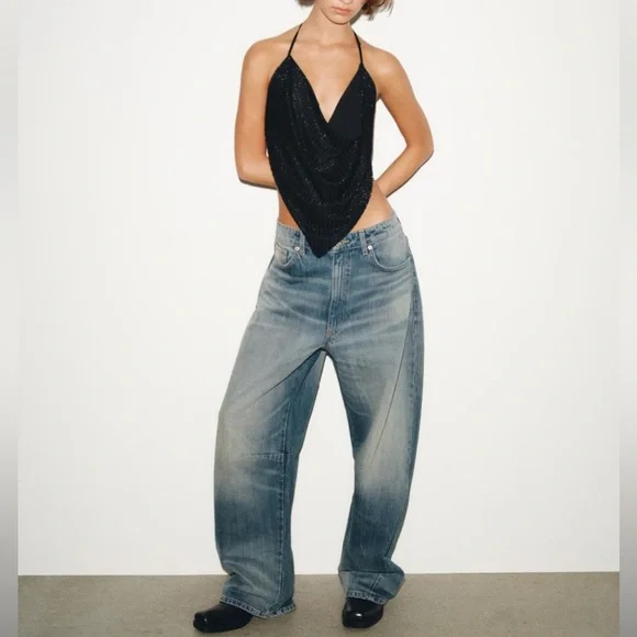 ZARA TRF mid-rise baggy balloon jeans - Picture 3 of 7